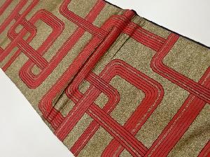 抽象幾何学模様織出し袋帯